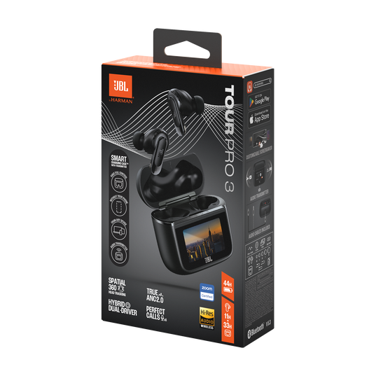 JBL Tour Pro 3 - Black - True Wireless Noise Cancelling earbuds with Smart Charging Case™ - Detailshot 15
